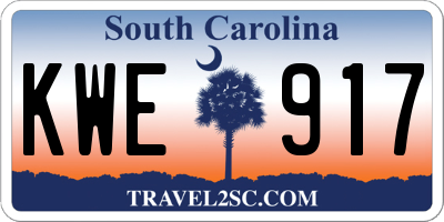 SC license plate KWE917