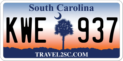 SC license plate KWE937