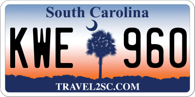 SC license plate KWE960