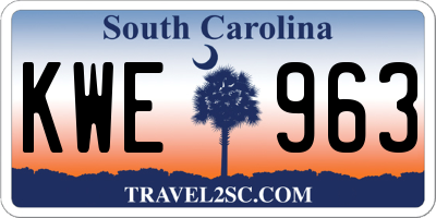 SC license plate KWE963