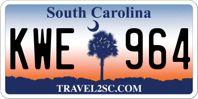 SC license plate KWE964