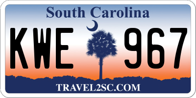 SC license plate KWE967