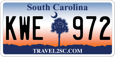 SC license plate KWE972
