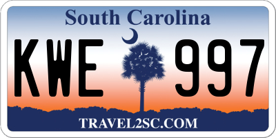 SC license plate KWE997
