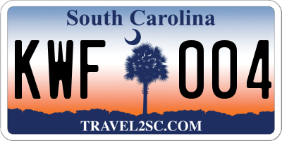 SC license plate KWF004