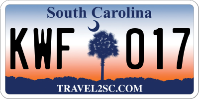 SC license plate KWF017