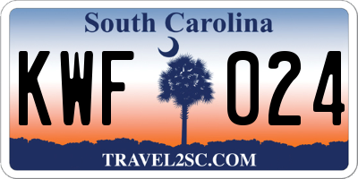 SC license plate KWF024