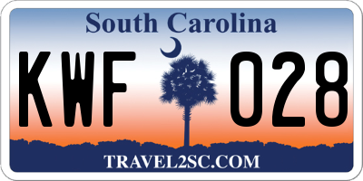 SC license plate KWF028