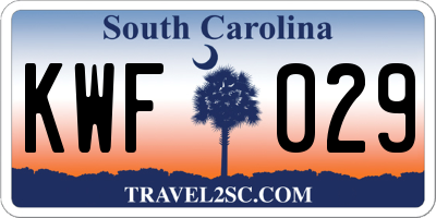 SC license plate KWF029