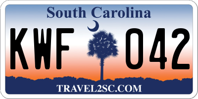 SC license plate KWF042