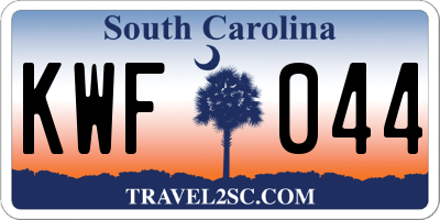 SC license plate KWF044
