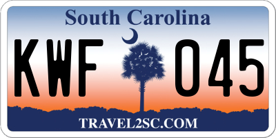 SC license plate KWF045