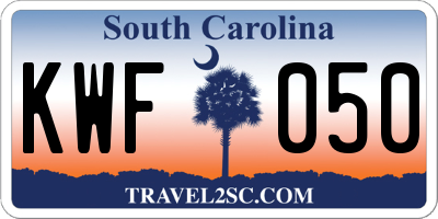 SC license plate KWF050