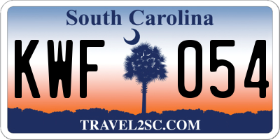 SC license plate KWF054