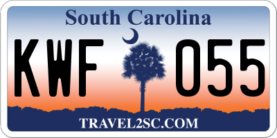 SC license plate KWF055