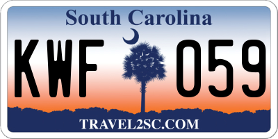 SC license plate KWF059