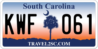 SC license plate KWF061