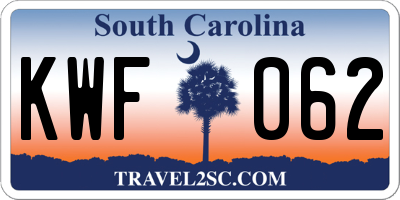 SC license plate KWF062