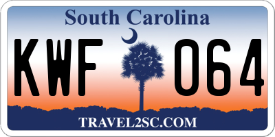 SC license plate KWF064