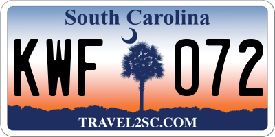 SC license plate KWF072