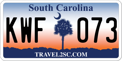 SC license plate KWF073