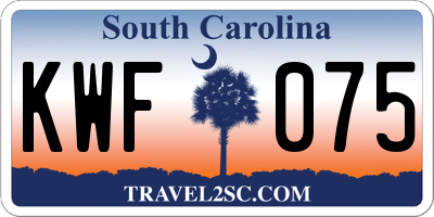 SC license plate KWF075