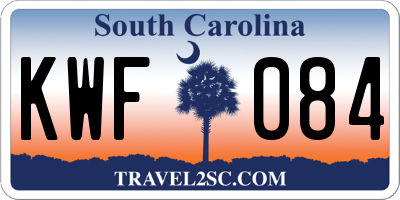 SC license plate KWF084