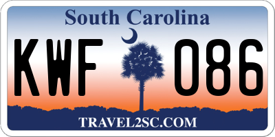 SC license plate KWF086