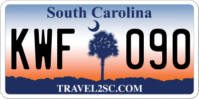 SC license plate KWF090