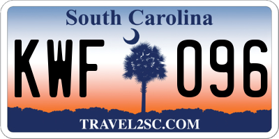 SC license plate KWF096