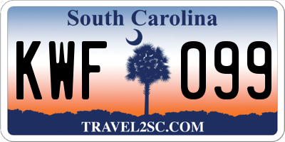 SC license plate KWF099