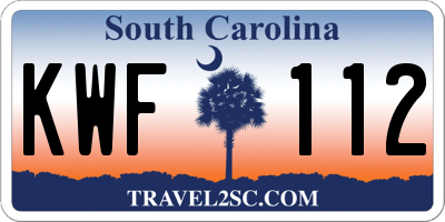 SC license plate KWF112
