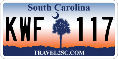 SC license plate KWF117
