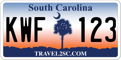 SC license plate KWF123