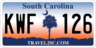 SC license plate KWF126