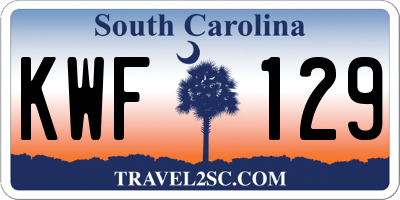 SC license plate KWF129