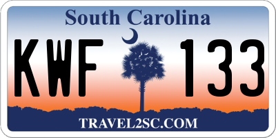 SC license plate KWF133