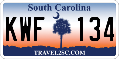 SC license plate KWF134