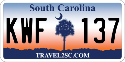 SC license plate KWF137