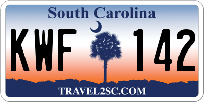 SC license plate KWF142
