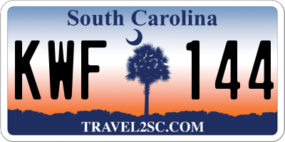 SC license plate KWF144