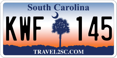 SC license plate KWF145