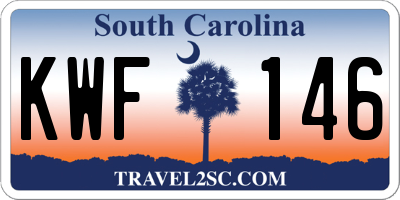 SC license plate KWF146