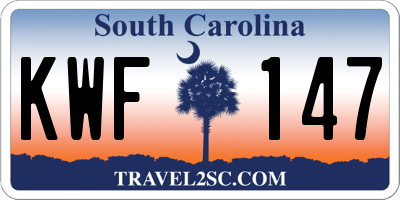 SC license plate KWF147