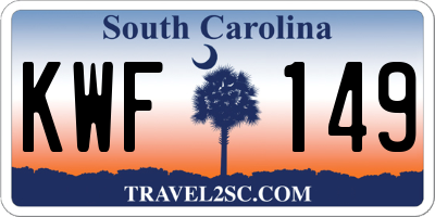 SC license plate KWF149