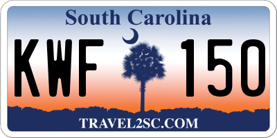 SC license plate KWF150