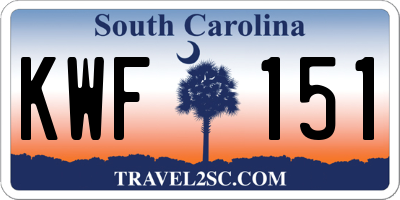 SC license plate KWF151