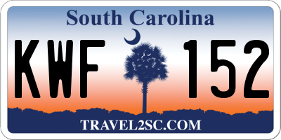 SC license plate KWF152