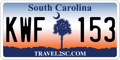 SC license plate KWF153