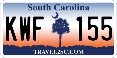 SC license plate KWF155